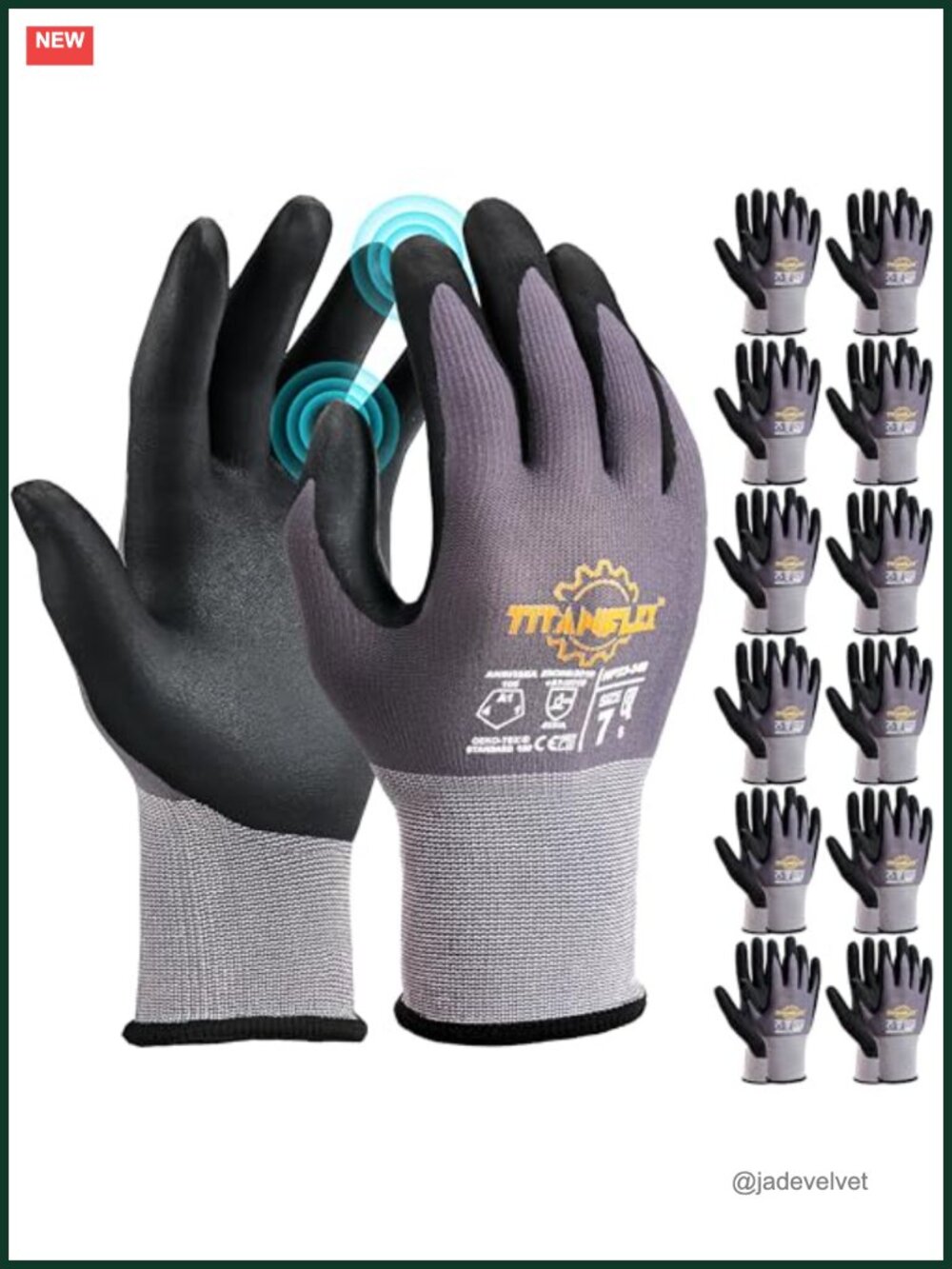 Safety Work Gloves Microfoam Nitrile Coated 12 Pairs Heavy Duty Touchscreen Grip